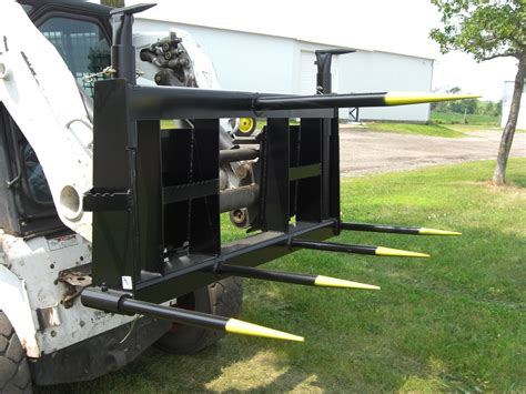 bale spear for skid steer loader|skid steer bale fork attachments.